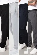 Erkek Çok Renkli Erkek Düz Paça Cep Fermuar Detaylı Rahat Kesim 4'lü Eşofman Altı Paketi MTLC046-4