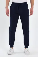 Erkek Siyah Arka Cep Etiket Detaylı Paça Lastikli Regular Fit Eşofman Altı