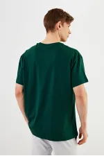 T-shirt oversize homme Leo 100 % coton, col rond, imprimé, modèle basique MTLCE77