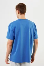 Leo Erkek Oversize Tshirt %100 Pamuk Bisiklet Yaka Baskı Detaylı Basic Tişört MTLCE82