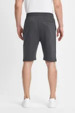 Erkek Siyah Şort - Yan Cepli Beli Lastikli Regular Fit Rahat Kesim