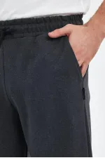 Erkek Yanları Cepli Antrasit Bermuda Diz Altı Kapri Beli Ayarlanabilir Lastikli Uzun Şort MTLCE74