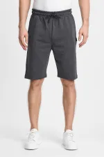 Erkek Siyah Şort - Yan Cepli Beli Lastikli Regular Fit Rahat Kesim