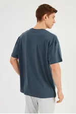 Leo Erkek Oversize Tshirt %100 Pamuk Bisiklet Yaka Baskı Detaylı Basic Tişört 