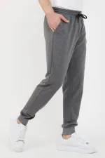 Erkek Regular Fit Rahat Kesim Beli Bağcıklı Jogger Cepli Lastikli Paça Siyah Eşofman Altı