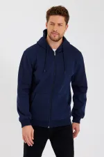 Gilet à capuche zippé noir métallisé pour homme avec poche kangourou et doublure en coton