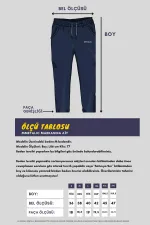 Men's Black and Navy Blue Sweatpants with Two Zipper Pockets, Embroidered Detail, Straight Leg, and Relaxed Fit.