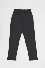 Thick Cotton Sweatpants with Elastic Waistband and Side Pockets for Boys Aged 5-6-7-8-9-10-11-12