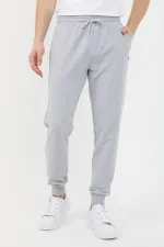 Erkek Regular Fit Rahat Kesim Beli Bağcıklı Jogger Cepli Lastikli Paça Siyah Eşofman Altı