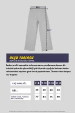 Pantalon de survêtement d'hiver noir à jambes larges pour enfants avec taille élastique