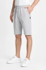 Erkek Siyah Şort - Yan Cepli Beli Lastikli Regular Fit Rahat Kesim