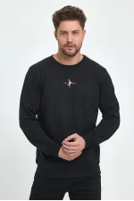 Sweat-shirt basique imprimé Supermagic pour homme, noir