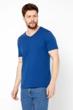 Erkek Pamuklu Kısa Kollu V Yaka T-shirt