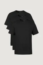 Erkek Çok Renkli T- Shirt Regular Fit Rahat Kesim Bisiklet Yaka 3'lü Basic Tişört Paketi