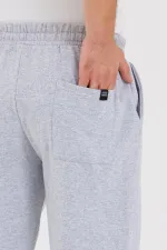 Siyah Arka Cepli Etiket Detaylı Düz Paça Erkek İçi Pamuklu Eşofman Altı