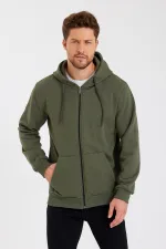 Gilet à capuche zippé noir métallisé pour homme avec poche kangourou et doublure en coton