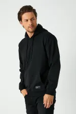 Sweat-shirt à capuche noir pour homme avec poche kangourou