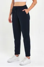 2'li Kadın Lacivert Klasik Cepli Eşofman Altı