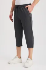 Short bermuda capri pour homme, longueur genou, avec poche latérale, coloris noir, marine, gris et anthracite, taille élastique ajustable, lot de 4