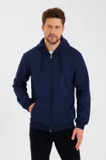 Gilet à capuche zippé noir métallisé pour homme avec poche kangourou et doublure en coton