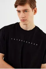 MTLCE76 Leo Men's Oversize T-shirt, 100% Cotton, Crew Neck, Printed Detail Basic T-shirt