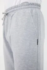 Erkek Regular Fit Rahat Kesim Beli Bağcıklı Jogger Cepli Lastikli Paça Siyah Eşofman Altı