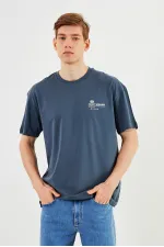 Leo Erkek Oversize Tshirt %100 Pamuk Bisiklet Yaka Baskı Detaylı Basic Tişört 