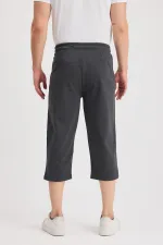 Short bermuda capri pour homme, longueur genou, avec poche latérale, coloris noir, marine, gris et anthracite, taille élastique ajustable, lot de 4