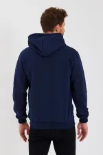 Gilet à capuche zippé noir métallisé pour homme avec poche kangourou et doublure en coton