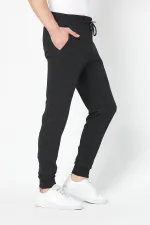 Erkek Siyah Slim Fit Mevsimlik Eşofman Altı MTLC8442