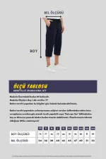 Erkek Yanları Cepli Lacivert Bermuda Diz Altı Kapri Beli Ayarlanabilir Lastikli Uzun Şort MTLCE74