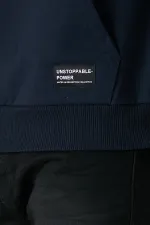 Sweat-shirt à capuche bleu marine pour homme avec poche kangourou