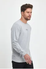 Sweat-shirt basique imprimé poitrine Supermagic gris pour homme