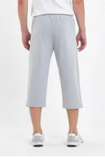 Erkek 4'Lü Cepleri Fermuarlı Bermuda Diz Altı Kapri Lastikli Uzun Şort