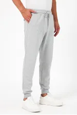 Kalın Gri Erkek Eşofman Altı Jogger Arka Cepli Paça Lastikli Regular Fit Şardonsuz