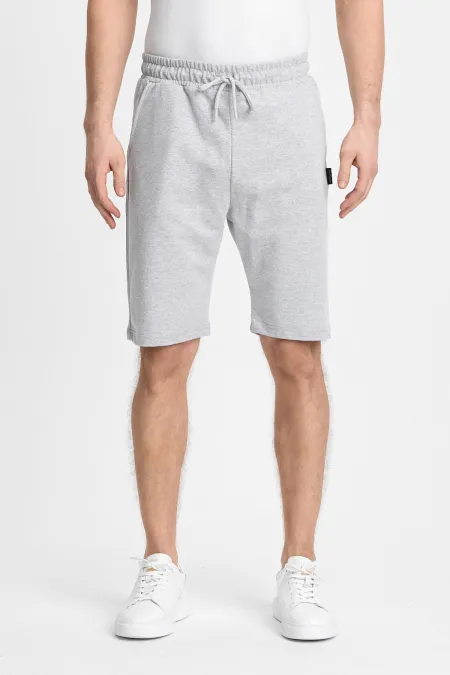 Erkek Siyah Şort - Yan Cepli Beli Lastikli Regular Fit Rahat Kesim