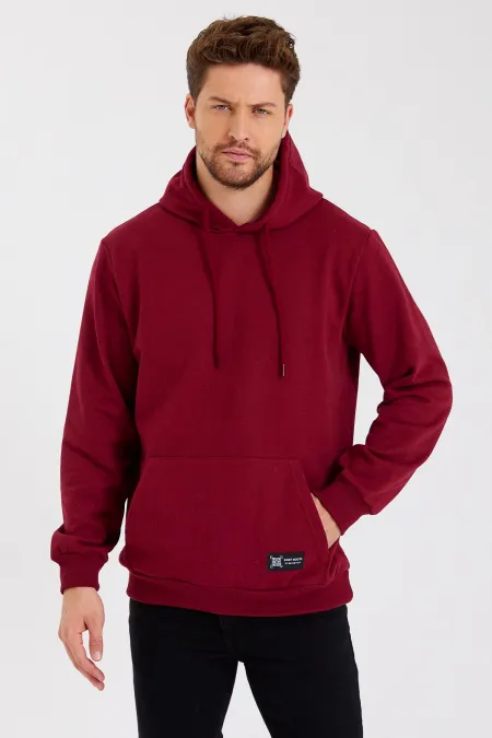 Sweat-shirt à capuche pour homme avec poche kangourou et doublure en coton