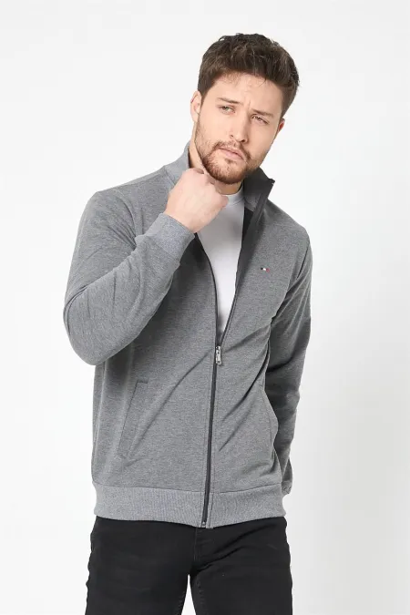 Gilet zippé à manches longues anthracite pour homme MTLCE8293-Anthracite