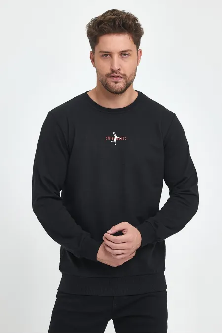 Sweat-shirt basique imprimé Supermagic pour homme, noir
