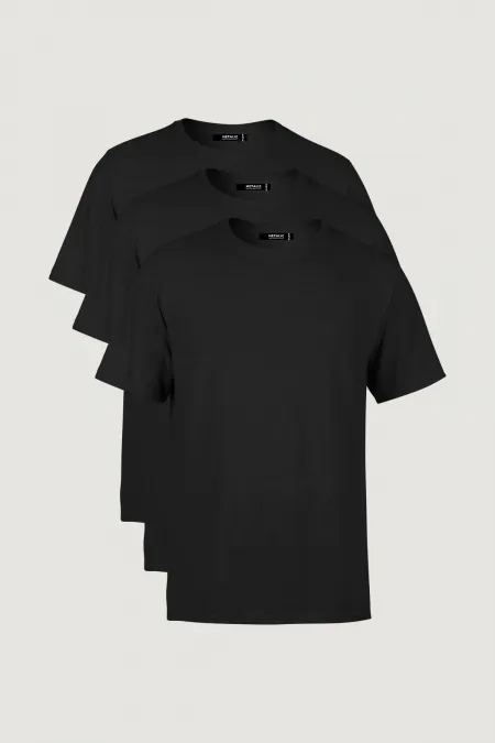 Lot de 3 t-shirts basiques multicolores pour homme, coupe classique, col rond