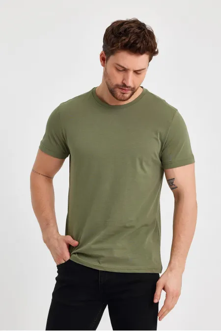 T-shirt multicolore pour homme, coupe classique, coupe décontractée, col rond, t-shirt basique 