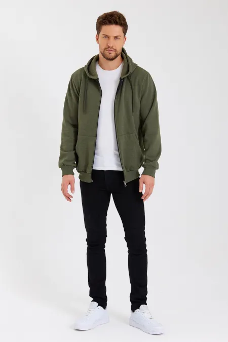 Gilet à capuche zippé noir métallisé pour homme avec poche kangourou et doublure en coton