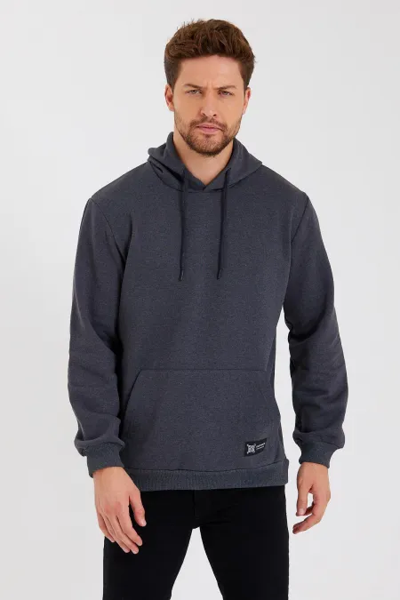 Sweat-shirt à capuche pour homme avec poche kangourou et doublure en coton