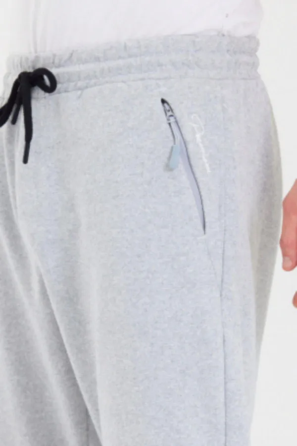 Sİyah-Gri Erkek Paçası Lastikli 2'li Eşofman Altı