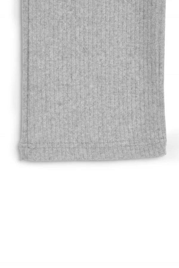 Grey Wide Leg Winter Kids' Sweatpants with Elastic Waistband