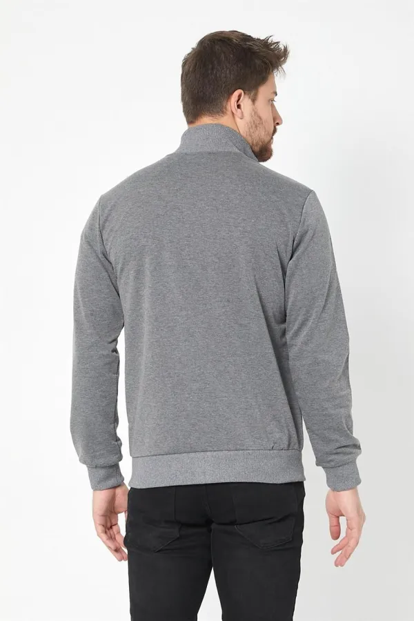 Gilet zippé à manches longues anthracite pour homme MTLCE8293-Anthracite