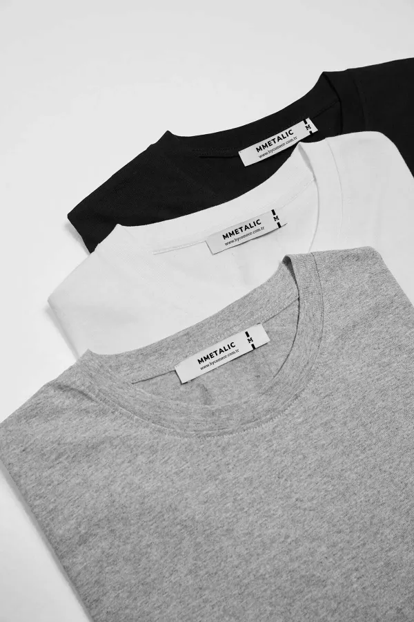 Men's Multicolored T-Shirt, Regular Fit, Relaxed Cut, Crew Neck, 3-Pack Basic T-Shirts