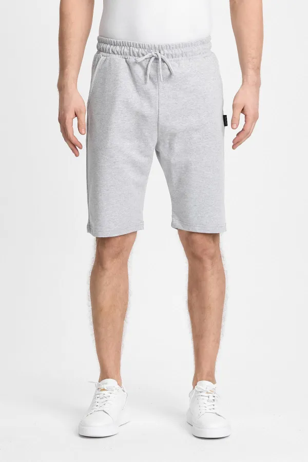 Erkek Siyah Şort - Yan Cepli Beli Lastikli Regular Fit Rahat Kesim