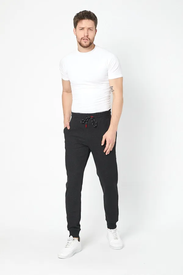 Erkek Siyah Slim Fit Mevsimlik Eşofman Altı MTLC8442