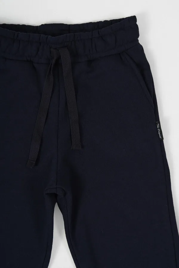 Ensemble de 2 pantalons de survêtement pour garçon en coton épais noir et anthracite, avec taille et chevilles élastiques et poches MTLCC99